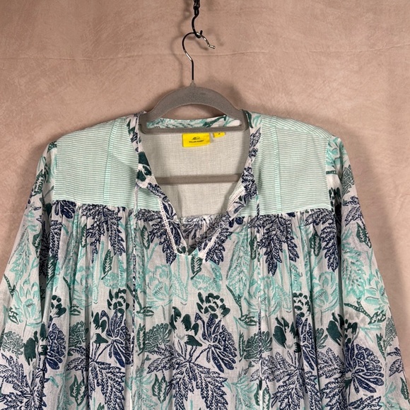 Roller Rabbit Serafina Floral Tunic Dress Womens Medium Fringe Hem Lightweight - Picture 3 of 12